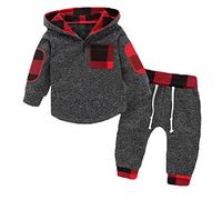 BABICOLOR Clothes Set for Baby Boy Kids Clothing Fashion Hoodies+Long Pants 2PCS Outfits Set Toddler Baby Boys Outfit (Gray,12M)