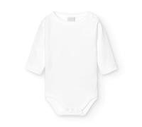 babidu, Body Abierto Hombro - Body para Bebe- Unisex, Color Blanco, Talla 3 Meses