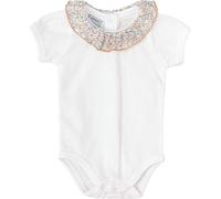 BABIDU Body Bebé Manga Corta con Cuello Volante Estampado Floral, Algodón 100%, Body Bebé Recién Nacido Suave, Hipoalergénico y Transpirable, Apertura Inferior con Corchetes, Ropa Bebé Unisex