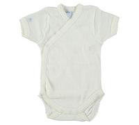 BABIDU | Body Bebé Manga Corta Cruzado Calado Ositos -100% Algodón Natural y Fabricado en España - Body Bebé Manga Corta