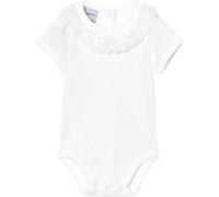 BABIDU Body Bebé Manga Corta Cuello Con Puntilla, Tejido Algodón 100% Hipoalergénico Suave y Transpirable Para Piel Sensible, Body Bebé Recién Nacido Niño y Niña Unisex, Ropa Bebé Unisex Verano