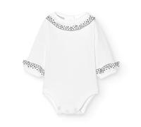 BABIDU Body Bebé Manga Larga 100% Algodón Cuello Batista con Puntilla, Body Bebé Recién Nacido Tejido Suave Hipoalergénico y Transpirable, Ropa Bebé Niño y Niña Unisex, Primera Puesta, Para Uso Diario
