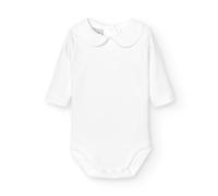 BABIDU Body Bebé Manga Larga Algodón 100%, Ropa Recien Nacido Tejido Suave Transpirable y Hipoalergénico Piel Sensible, Cuello Polo Piqué, Básicos Bebé Unisex