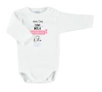 BABIDU Body Bebé Personalizado con Frases Divertidas y Originales - Para Papá, Mamá, Tía, Padrinos y Abuelos - Body Bebé Manga Larga 100% Algodón - Regalo Recién Nacido - Ropa Bebé Niño y Niña Unisex