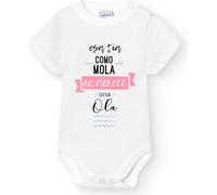 BABIDU Body Bebé Personalizado con Frases Divertidas y Originales - Para Papá, Mamá, Tía, Padrinos y Abuelos - Body Bebé Manga Corta 100% Algodón - Regalo Recién Nacido - Ropa Bebé Niño y Niña Unisex
