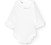 babidu, Body Cuello Batista - Body para Bebe- Unisex, Color Blanco, Talla 12 Meses