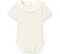 Babidu Body Cuello Volante Manga Corta Ajustado, Beige, 6 Meses Unisex bebé