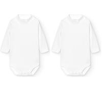 BABIDU Body de bebé de manga larga 100% algodón, body de bebé cuello cisne suave tejido transpirable hipoalergénico para pieles sensibles, ropa unisex para recién nacido niño y niña (Paquete de 2)