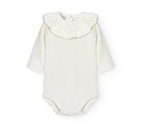 BABIDU | Body para Bebé Cuello Volante con Manga Larga Confort y Estilo -100% Algodón Natural y Fabricado en España - Body Bebé Manga Larga Extrasuave, Cómodo y Elegante