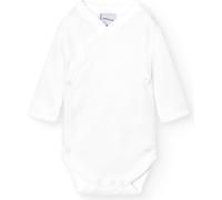 BABIDU| Body Perchado de Manga Larga con Cierre Cruzado Color Blanco, Talla 12 Meses.