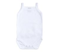 Babidu | Body tirante fino calado corazones con volante trasero -100% Algodón Natural y Fabricado en España - Body Bebé tirante fino calado corazones