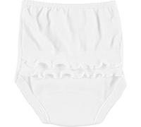 BABIDU Braguita Bebé De Punto y Volante Trasero, Cubrepañal 100% Algodón, Suave y Transpirable, Unisex, Blanco, Talla 24, Cubrepañal para Recién Nacidos, Ropa Interior Bebé, Braga Ideal Uso Diario