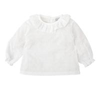 BABIDU Camisa Bebé Niña Algodón Plumetti, Cuello Volante Fruncido y Manga Larga con Puños Elásticos, Diseño Elegante y Suave, Ideal para Primavera, Otoño o Eventos Especiales