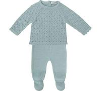 BABIDU Conjunto Jersey de Punto Calado y Polaina a Juego, Verde, 3 Meses Unisex bebé