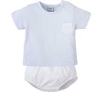 BABIDU Conjunto para Bebé Niño con Camiseta de Manga Corta y Bolsillo Decorativo, Cierre de Broches en el Hombro y Ranita de Cuadro Vichy, Algodón Suave y Transpirable para Mayor Comodidad