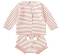 BABIDU Conjunto Ranita Fruncida y Chaqueta de Punto a Juego, Rosa, 3 Meses Unisex bebé