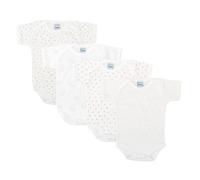 BABIDU | Pack 4 Bodys Bebé Básico Manga Corta Algodón 100% Suave Transpirable, Body Recién Nacido Unisex Primera Puesta Niño y Niña, Ideal para Uso Diario y Piel Sensible