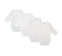 BABIDU | Pack 4 Bodys Bebé Básico Manga Larga Algodón 100% Suave Transpirable, Body Recién Nacido Unisex Primera Puesta Niño y Niña, Ideal para Uso Diario y Piel Sensible