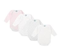 BABIDU | Pack 4 Bodys Bebé Básico Manga Larga Algodón 100% Suave Transpirable, Body Recién Nacido Unisex Primera Puesta Niño y Niña, Ideal para Uso Diario y Piel Sensible
