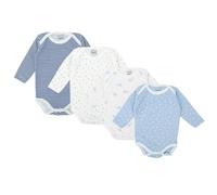 BABIDU | Pack 4 Bodys Bebé Básico Manga Larga Algodón 100% Suave Transpirable, Body Recién Nacido Unisex Primera Puesta Niño y Niña, Ideal para Uso Diario y Piel Sensible