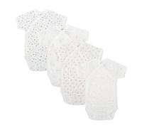 BABIDU Pack 4 Bodys Bebé Cruzado Manga Corta Algodón 100% Suave Transpirable, Ropa Primera Puesta Niño y Niña Unisex, Body Recién Nacido Ideal para Piel Sensible y Uso Diario