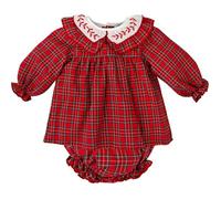 BABIDU Vestido Bebé Niña con Braguita, Algodón Suave y Ligero, Ideal para Eventos, Paseos o Regalo, Ropa Elegante para Recién Nacida