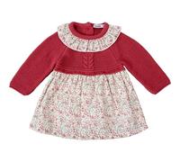 BABIDU Vestido Bebé Niña Manga Larga, Algodón Suave y Transpirable, Diseño Cómodo para el Día a Día o Eventos, Infantil