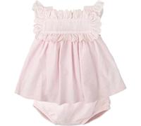 BABIDU Vestido Bebé Niña Verano Algodón 100% con Braguita, Volantes y Bordados, Diseño con Tirantes, Mangas Cortas o Sin Mangas, Estampados Florales y Cuadros Vichy, Jesusito Ideal para Días Soleados