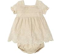 BABIDU Vestido Bebé Niña Verano Algodón 100% con Braguita, Volantes y Bordados, Diseño con Tirantes, Mangas Cortas o Sin Mangas, Estampados Florales y Cuadros Vichy, Jesusito Ideal para Días Soleados