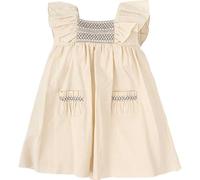 BABIDU Vestido Bebé Niña Verano Algodón 100% con Volantes, Tirantes o Mangas, Cuello Decorativo, Estampados Florales o Plumetti, Diseño Suave, Fresco y Cómodo para Ceremonias, Eventos o Uso Diario