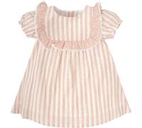 BABIDU Vestido Bebé Niña Verano Algodón 100% con Volantes, Tirantes o Mangas, Cuello Decorativo, Estampados Florales o Plumetti, Diseño Suave, Fresco y Cómodo para Ceremonias, Eventos o Uso Diario