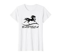 Babieca - Caballo El CID - Hippología Animal Historia Española Camiseta gráfica económica, Mujer, Blanco, S