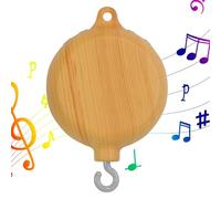 Babies Crib Mobile Musical Box, 35 Songs Children Music Box, Kids Music Spinner, 14×8.2×3.4cm, Zinc Alloy + Pom + Wood for Visual and Auditory Stimulation