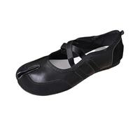 Babies - Zapatillas de baile para mujer, de gamuza y piel, suela plana, flexible, slip-on à enhebry, elástico, corte bajo, diseño minimalista y zapatillas de danza de ballet deportivo, 01 negro., 37