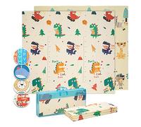 Babify Alfombra de Juegos para Bebé Dino, Colchoneta niños plegable, con bolsa de transporte, tapete impermeable XPE no toxico.