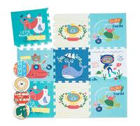 Babify Alfombra Puzzle para bebés Toy Planet - Espesor 1.4 cm, Antideslizante, Extragrande, Reversible, Impermeable, portátil, de Doble Cara, para niños pequeños y bebés (165x165x1.4cm)