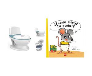 Babify Orinal para bebés y niños My First Toilet - Con Pulsador Interactivo & ¿Puedo mirar tu pañal? (El ratón y sus amigos)