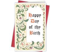 Bablira Divertida tarjeta de cumpleaños medieval para hombres y mujeres, bonita tarjeta de cumpleaños de historia del arte para amantes medievales, tarjeta de cumpleaños medieval para amigos y