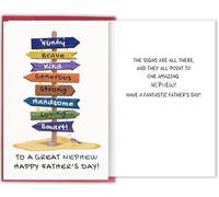 Bablira Tarjeta para el día del padre para sobrino, divertida tarjeta de regalo para el día del padre de tío tía, feliz día del padre a un gran sobrino