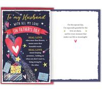 Bablira Tarjeta romántica del día del padre para marido de parte de la esposa, tarjeta sincera del día del padre para él, tarjeta de mensaje de amor sentimental para marido en el día del padre