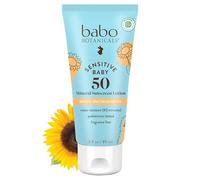 Babo Botanicals Baby Skin Spf 50 Mineral Sheer & Gentle Sunscreen Fragrance Free Lotion, 3 Fl Oz, Unscented, 3 Fluid Ounce