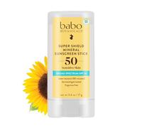 Babo Botanicals Super Shield SPF 50 Natural Sport Stick Protector solar sin fragancia, 0.5 oz