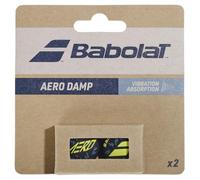 Babolat - Juego de 2 Grips para Raquetas Modelo Aero Damp, Antivibrador en Gris Amarillo Blanco, Talla Única Absorción Máxima de Vibraciones de Cordaje, Ideal para Tenistas