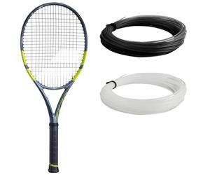 Babolat Pure Aero - Raqueta de tenis 9ª generación (agarre de 4 1/8 pulgadas), encordada con intestino blanco Babolat Syn de 16 g a tensión de rango medio