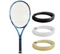 Babolat Pure Drive 107 - Raqueta de Tenis, encordada con intestino Syn Blanco de 16 g a tensión de Rango Medio (Agarre de 4 3/8 Pulgadas)
