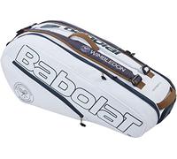 Babolat Racquet Holder x6 Tennis Bag (White/Grey) Pure-6 Soportes para Raquetas de Tenis Wimbledon (Blanco/Gris), Unisex, Talla única