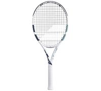 Babolat, Raqueta de Tenis Modelo EVO Drive Lite, Grip 1, Blanco/Azul, Marco de Grafito Ligero, Plan de Cordaje 16x19, para Jugadores Intermedios Confirmados, Adecuado para Juniors en Transición