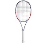 Babolat, Raqueta de Tenis Modelo Pure Strike, TU, Blanco/Rojo/Negro, Jóvenes 140-150 cm, Precisión Estabilidad, Marco Híbrido, Potencia y Control equilibrados, Transición a Raquetas Adultos