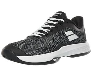 Babolat, Zapatillas de Tenis Modelo Jet TERE 2 AC M, Empeine de Malla Transpirable, Suela EVA Amortiguador, Refuerzos Laterales para Estabilidad, Suela Michelin Durable, Negro y Blanco, 45 EU
