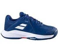 Babolat, Zapatillas de Tenis Propulse JR AC B, Talla 32 Color Estate Azul/Blanco, Amortiguación EVA Gruesa, Suela Michelin para Agarre óptimo, diseñadas para jóvenes competidores, EU